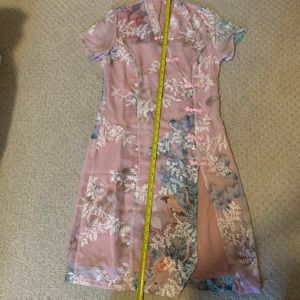 chinese qipao pink dress